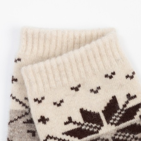 Women's socks from Mongolian wool "snowflake", gray color, size 23 (34-36)-2