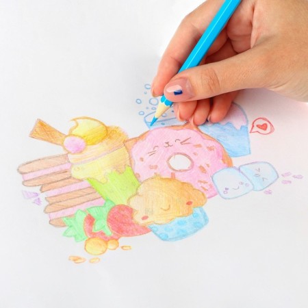 Color pencils, 6 colors, trihedral, blue tractor-2