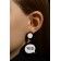 Acryl Earrings "Dialog Window" Yes! No!, Black and white color