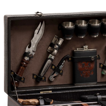 Set with skewers Gift "Hunter" No. 10, in the case of eco-leather-4