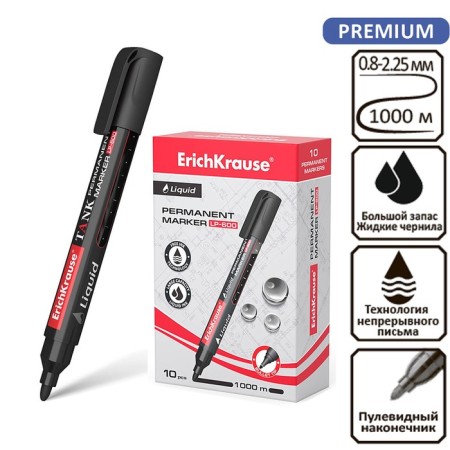 Marker Permanent Erichkrause Tank LP-600, liquid, black-5