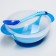 Set for feeding, 3 items: a plate on a suction cup 350 ml, cover, thermal engine, blue color