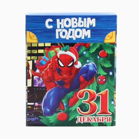 Folding box “Happy New Year! Spider-Man ”, New Year's, size 16.5 × 20.5 × 7.5 cm.-2