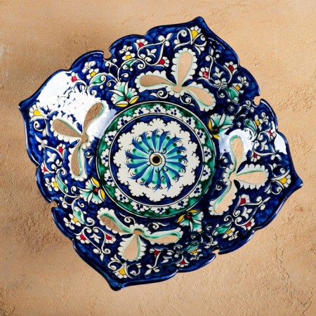Rishtan ceramics "Patterns", 25 cm, blue-4