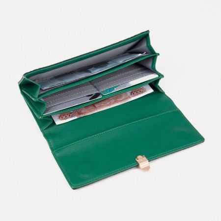 Women's wallet on magnet, green color-3