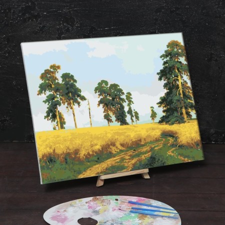 Picture on numbers on a canvas with a subframe "rye" Ivan Shishkin, 40 x 50 cm-1
