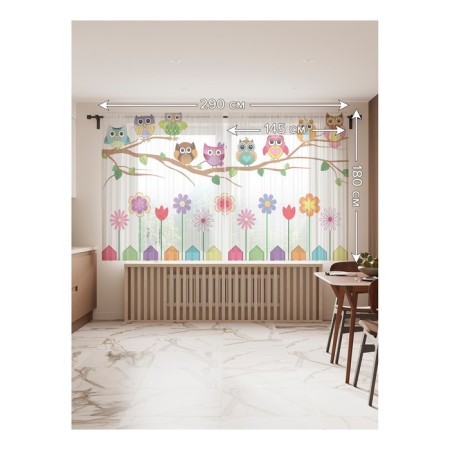 Photo "Funny Owls", size 145x180 cm, 2 pcs-1