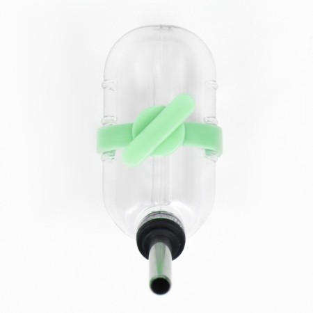 Drill for rodents with a metal nose, 60 ml, transparent with green clinking-1