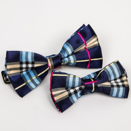 A tie - a butterfly for a boy and dad “Set for a photo shoot”, 2 pcs., Blue color, M&B-3