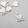 Decor for creativity metal, rhinestones "heart with the inscription" silver 0.2x1.8x2.1 cm