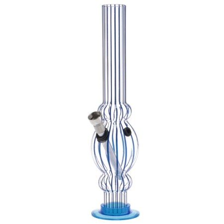 Bong, H-26 cm, "oval ring", acrylic, blue