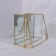 Great organizer for storage, with a lid, glass, with a mirror -bottom, 1 section, 20 × 16 × 6.5 cm, the color is transparent/copper