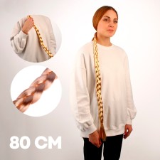 A braid on an elastic band is 80 cm, the color is blond