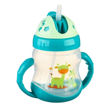 Children's stroke with silicone tube, 200 ml., With handles, color mix-3