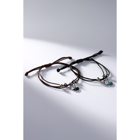 Bracelets "Demetrons" owls, black-brown color, l = 12.5 cm-2