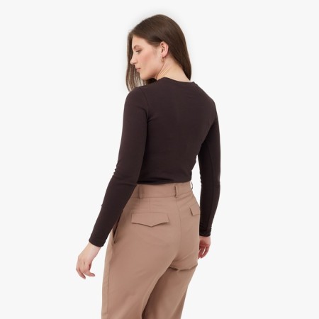 Women's Longsliva Minaku: Basic Line Chocolate Color, Rr. 48-1