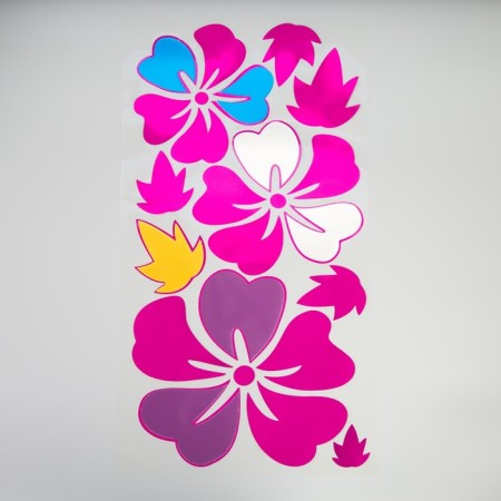 Interior mirror sticker "Large flowers" color 60x32 cm
