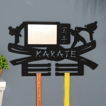 Moar with photo "karate" black, 47x27.5 cm