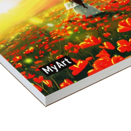 Sketchbook 162 x 230 mm, 24 sheets on glue "poppies", solid substrate, lunge -shaped cardboard, block 200 g/m2-2