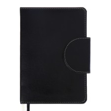 Deliciper of Leduced A5, 160 sheets, Devente. Norwich, Cover Artificial Leather, 2 lies, tinted block 70 g/m2, black