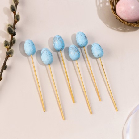 Skewers "Easter egg", blue color, set 6 pcs.-2