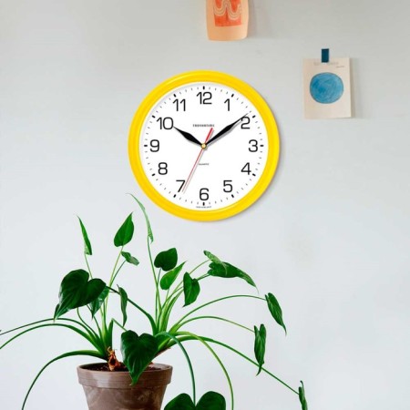Wall clock, series: classic, d = 24 cm, yellow rim-3