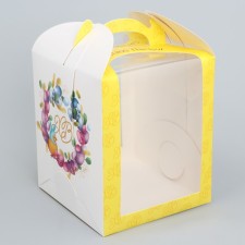 Box for cake, confectionery packaging, Easter, 15 x 15 x 18 cm