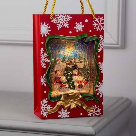 LED figure "Gift package" 15 × 23 × 7 cm, plastic, AAX3 batteries (not in the kit), USB, glow warm white