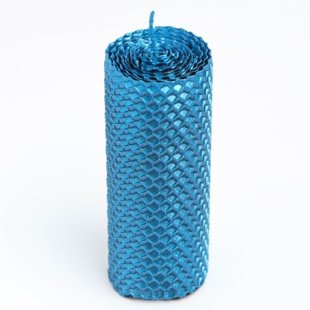 Voschshina candle, 4.5x4.5x12.5 cm, blue metallic-2