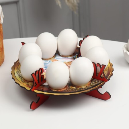 Easter stand for 8 eggs "Girl with a lamb", 19.5 × 19.5 cm