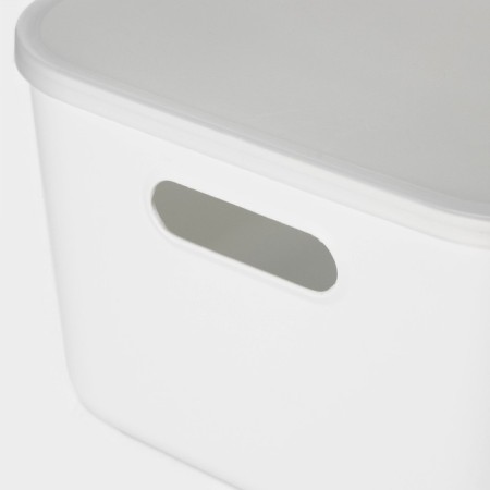 Storage container with lid LADOM "Elistic", 36.5 × 26 × 16 cm, white color-2