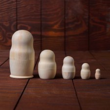Matryoshka 5 in 1, unpainted