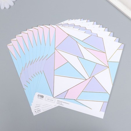 Scrapbooking paper gold "Triangles" density 180 g 15.5x17 cm-3