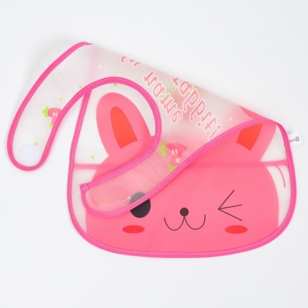 Bibslate with a pocket for a girl, waterproof, on Velcro, Mix color-3