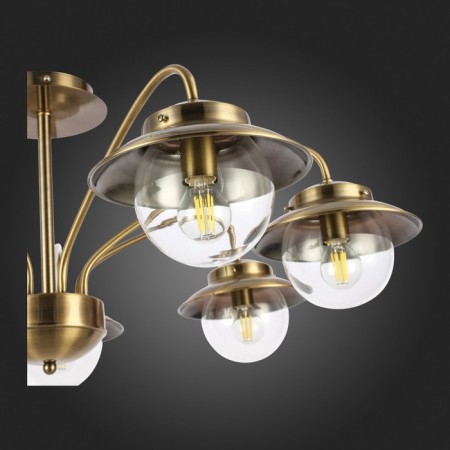 Ceiling EVOLUCE lamp. Sle110102-07. Garonni. 7x40 watts, E14, 84x84x34 cm, antique bronze color-4