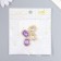 Decor for creativity Metal "Medallion octagonal" Lilac crystal rhinestones 2x1.5 cm