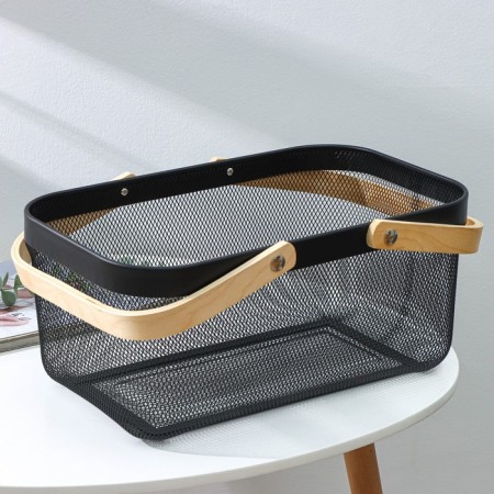 Universal rectangular basket LADOOM, 40 × 25 × 18.5 cm, black color-2