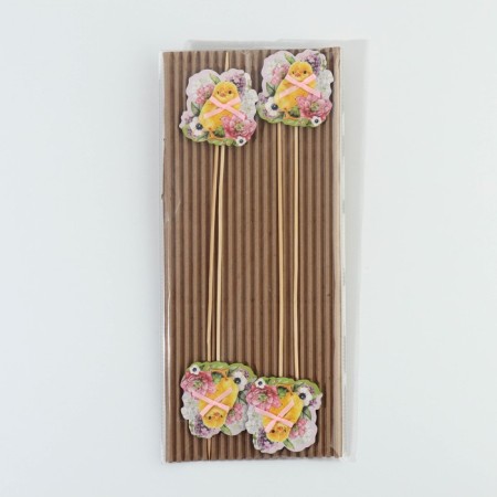 Topper wooden for decoration of the cake "chicken", 11 x 16.5 cm.-6