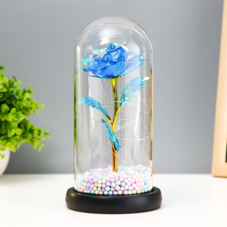 Nightlight "Blue Flower" LED from batteries 3haaa 11x11x22 cm-1