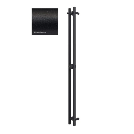 Terminus duo electric heated towel rail "Circle", 1600x114 mm, Black Muars