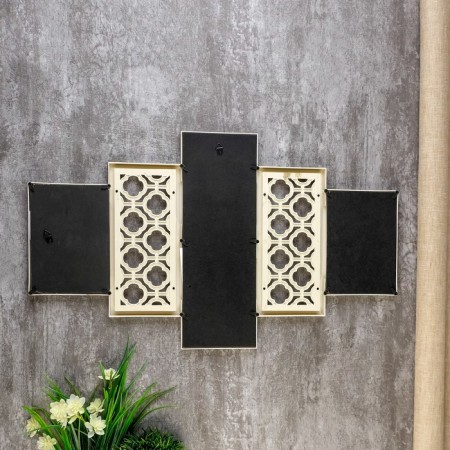 Photo frame plastic in 4 photos 10x15 cm "pattern" beige 35x62x2 cm-4