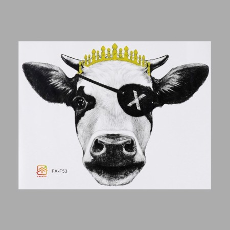 Sticker Plastic Interior color "Stylish cow" 28.3x39 cm