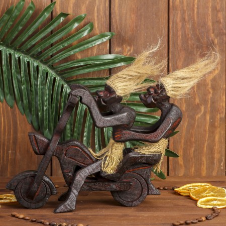 Souvenir tree "Aborigines on a motorcycle" 24x18x8 cm-3