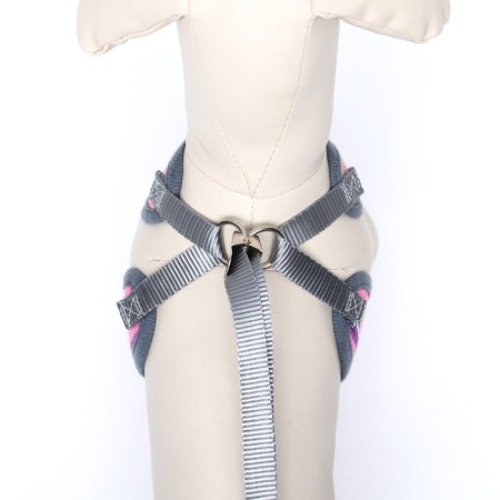 AMUNICE COMMUNICAL with soft harness, XL, leash 120 x 1.5 cm, Osh 38-52 cm, OG 42-60 cm, pink 78-5