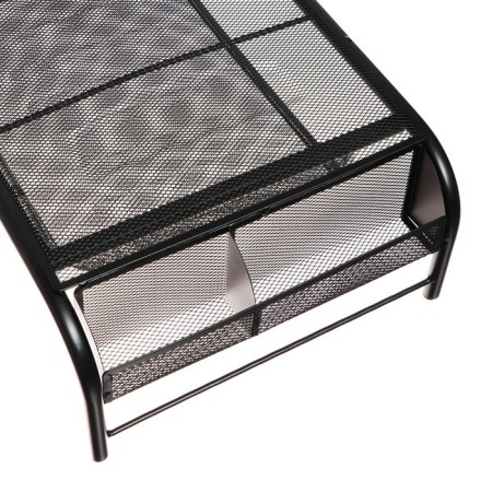Calligrata laptop stand, with compartments, mesh, metal, black-3