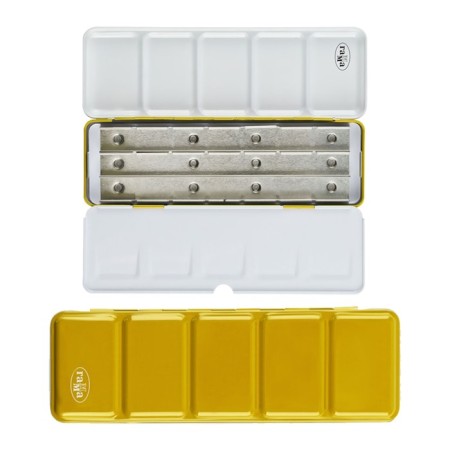 Penal for watercolors Metal gamma, 21 cuvette, gold