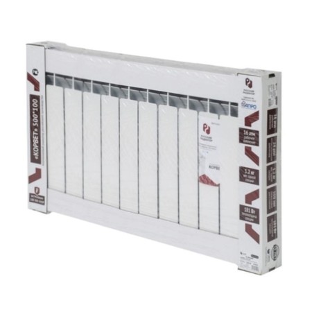 Aluminum radiator "Russian radiator" corvette, 500 x 100 mm, 12 sections-3