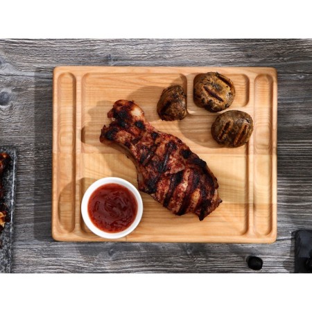 Board-board for feeding the steak ADELICA, 28 × 22 × 1.8 cm, birch-1