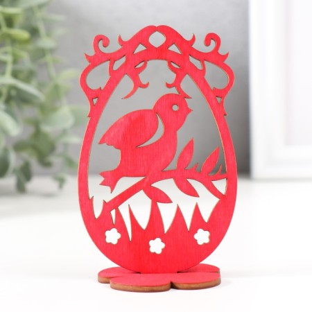 Easter decor "chick" 6.5x4.7x10.3 cm (set 2 parts) red