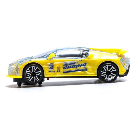 Car "Crazy Race. Racing ", Russian voice acting, light, works from batteries, yellow color-1